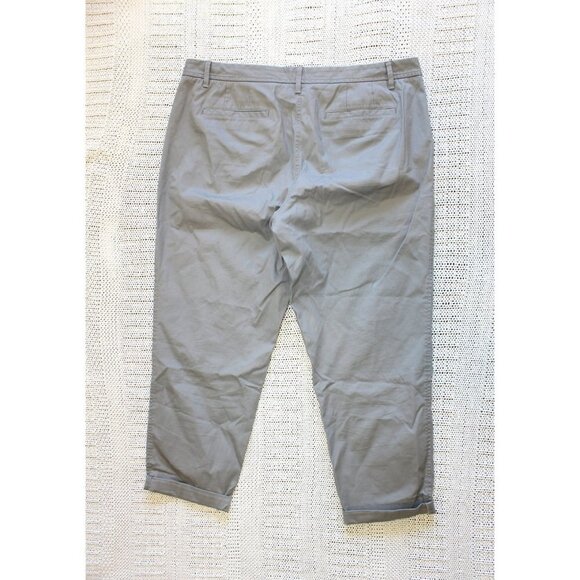 Talbots Relaxed Chino Women Grey ankle trouser Size 14 Cotton Career Office Pant - Picture 6 of 10